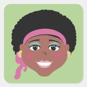 Pegatina Cuadrada Estilo retro