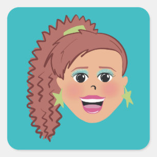 Pegatina Cuadrada Estilo retro