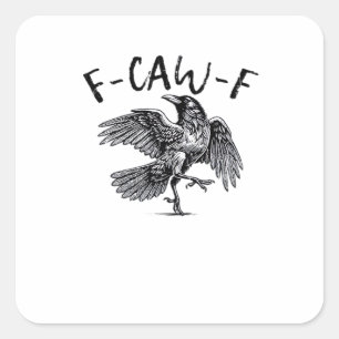 Pegatina Cuadrada Estilo Retro Clásico Cuervo F Caw F