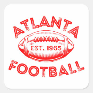 Pegatina Cuadrada Estilo Vintage del Fútbol de Atlanta