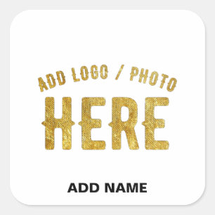 PEGATINA CUADRADA ESTILOSO MODERNO PERSONALIZABLE BLANCO VERIFICADO 