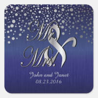 Estilosos puntos de confeti plateado | Azul zafiro