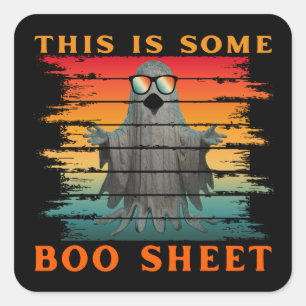 Pegatina Cuadrada Esto es alguna hoja de boo divertido fantasma de H