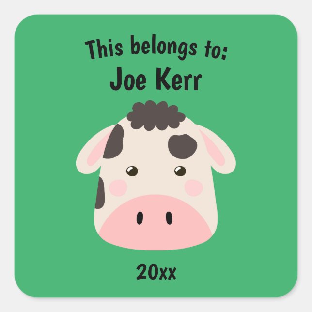 Pegatina Cuadrada Esto pertenece al tema de vuelta a la escuela: el  (Anverso)