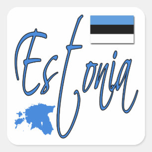 Pegatina Cuadrada Estonia