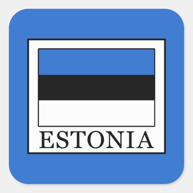 Pegatina Cuadrada Estonia (Anverso)