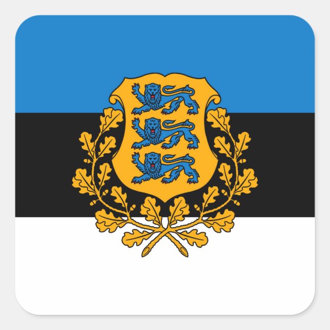 Pegatina Cuadrada Estonia (Anverso)