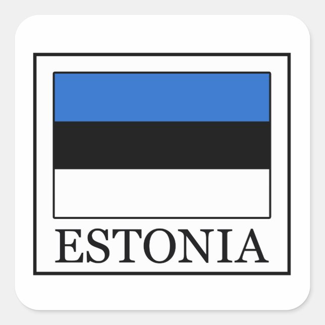 Pegatina Cuadrada Estonia (Anverso)