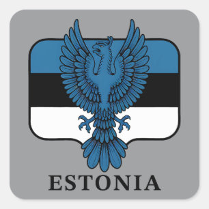 Pegatina Cuadrada Estonia del norte de Europa