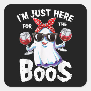 Pegatina Cuadrada Estoy aquí por el fantasma C de las mujeres de Hal