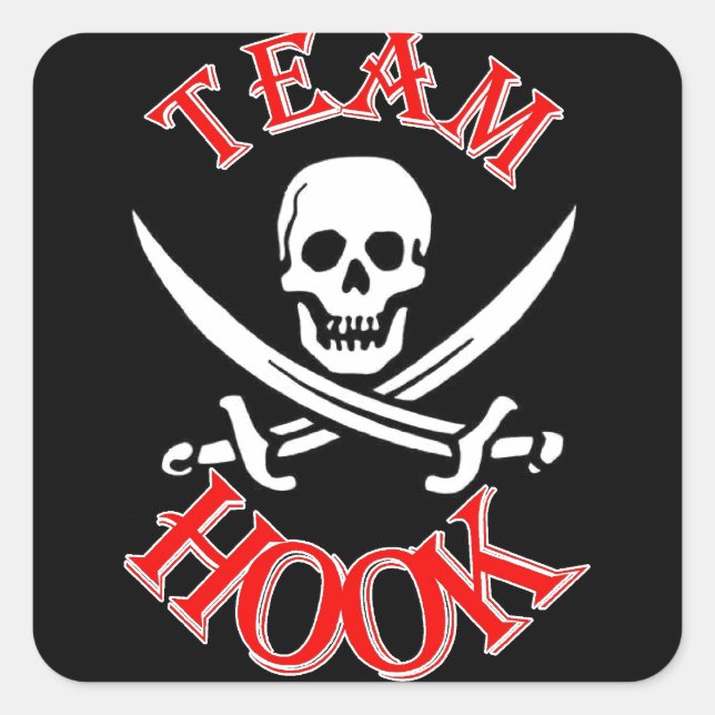 Pegatina Cuadrada Estoy con el Capitán Hook (Anverso)