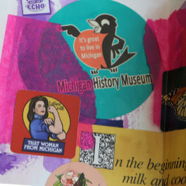 Pegatina Cuadrada Estoy con esa mujer de Michigan