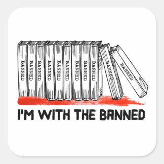 Pegatina Cuadrada Estoy con los libros prohibidos