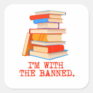 Pegatina Cuadrada Estoy con los libros prohibidos