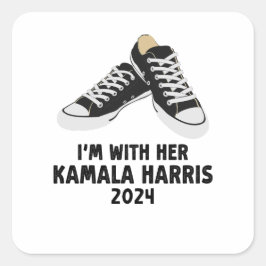 Pegatina Cuadrada Estoy con su apoyo Kamala Harris