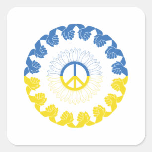 Pegatina Cuadrada Estoy de pie con Ucrania