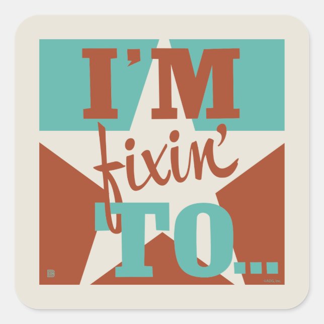 Pegatina Cuadrada Estoy fijando en (Anverso)