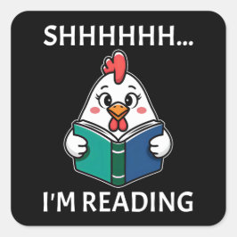 Pegatina Cuadrada Estoy leyendo un libro leyendo el amante del libro