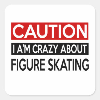 PEGATINA CUADRADA ESTOY LOCO POR EL PATINAJE FIGURO