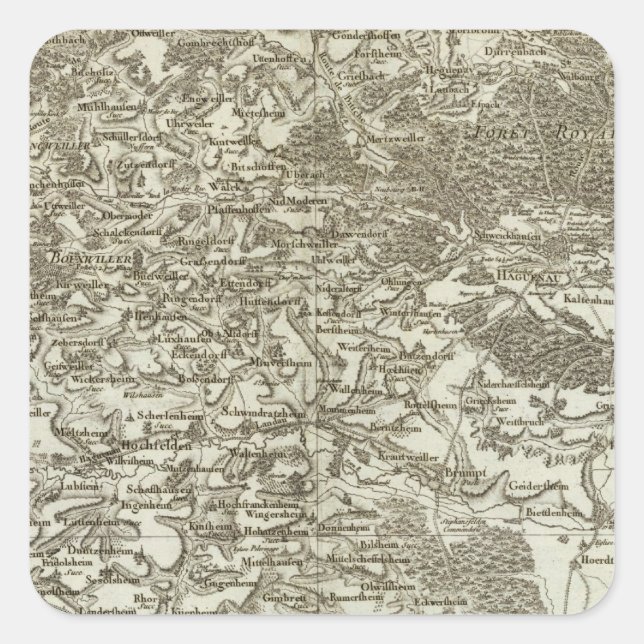 Pegatina Cuadrada Estrasburgo (Anverso)