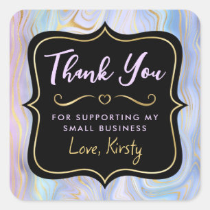 Pegatina Cuadrada Estratos irlandeses y de Relieve metalizado dorado