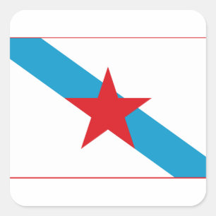 Pegatina Cuadrada Estreleira - Bandera Gallega
