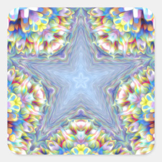 Pegatina Cuadrada Estrella abstracta colorida