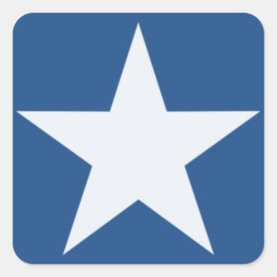 Pegatina Cuadrada estrella blanca