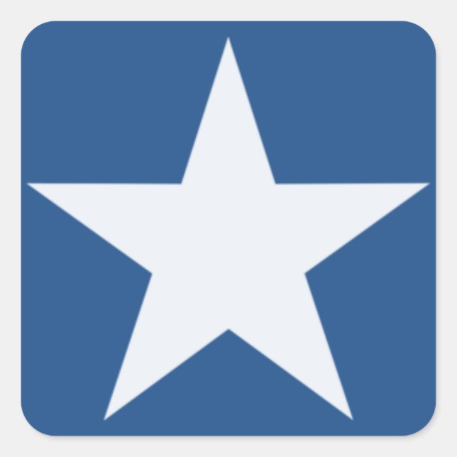 Pegatina Cuadrada estrella blanca (Anverso)