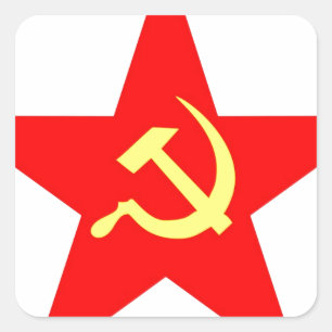 Pegatina Cuadrada Estrella comunista