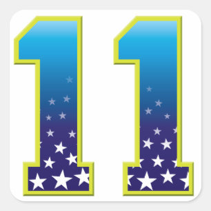 Pegatina Cuadrada Estrella de 11 edades