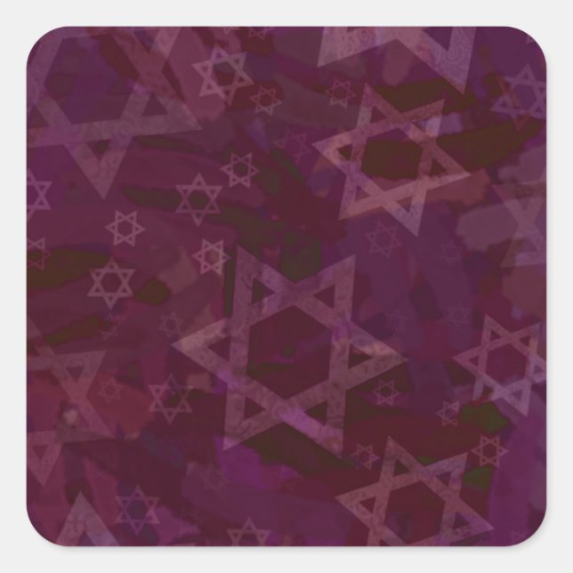 Pegatina Cuadrada Estrella de David (Anverso)