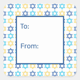 Pegatina Cuadrada Estrella de David de Hanukkah