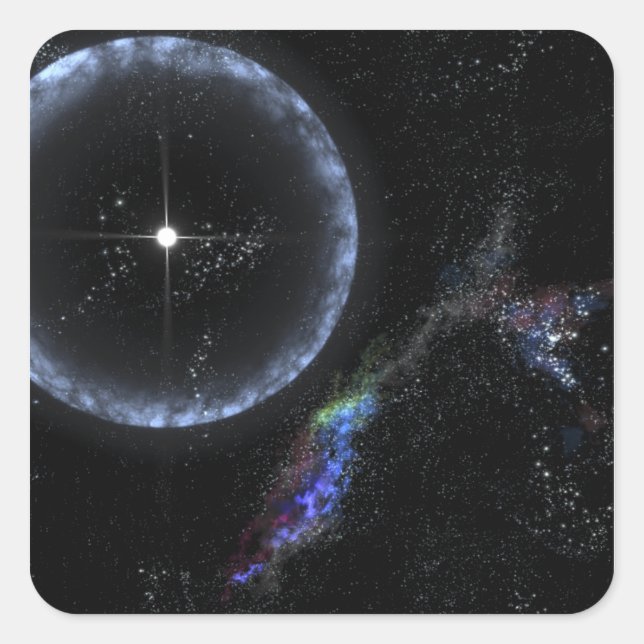 Pegatina Cuadrada Estrella de Neutron SGR 1806-20 (Anverso)