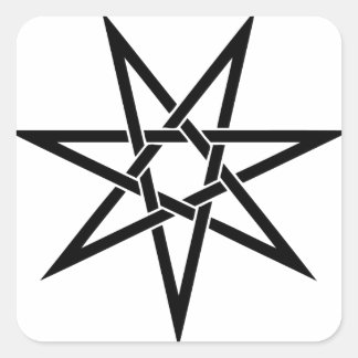 Pegatina Cuadrada Estrella de siete puntas