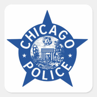 Pegatina Cuadrada Estrella de VINTAGE de la Policía de Chicago