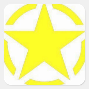 Pegatina Cuadrada estrella del ejército