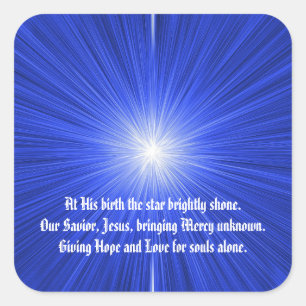 Pegatina Cuadrada Estrella navidad