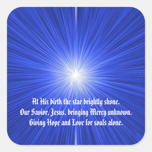 Pegatina Cuadrada Estrella navidad (Anverso)