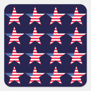 Pegatina Cuadrada Estrellas de bandera de Estados Unidos