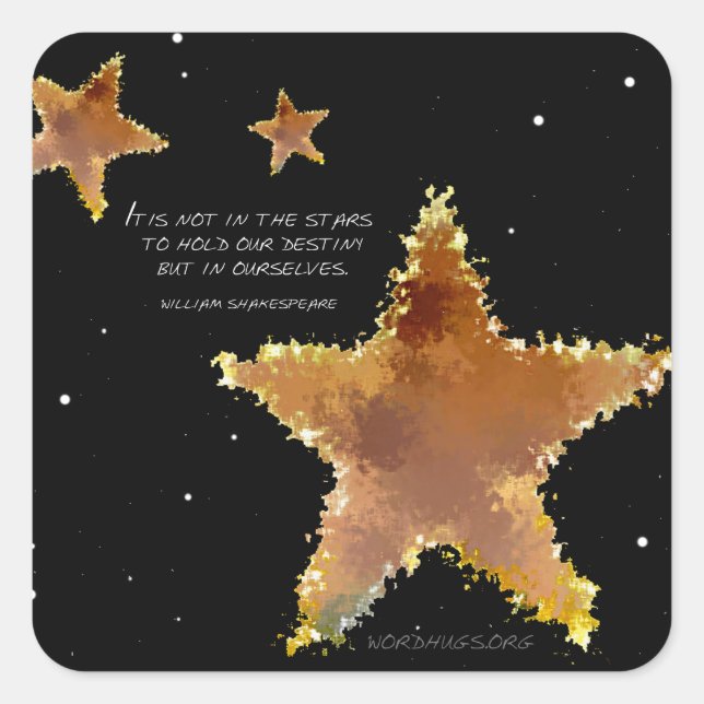 Pegatina Cuadrada Estrellas de destino (Anverso)