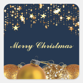 Pegatina Cuadrada Estrellas de oro, balbuceos, árboles y mensajes pa