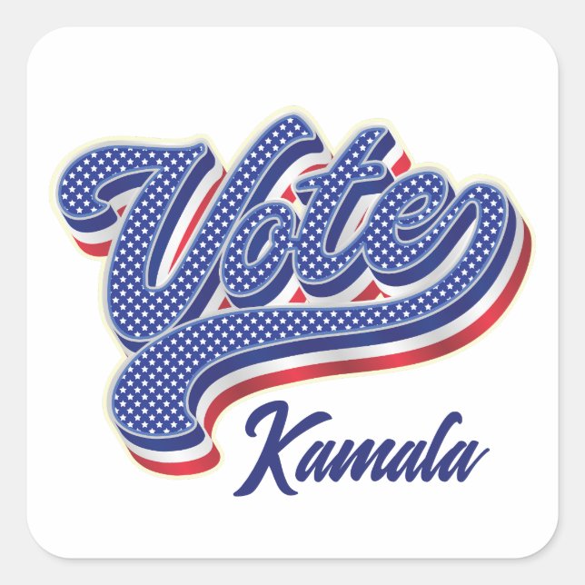 Pegatina Cuadrada Estrellas de voto y franjas - Elección (Anverso)