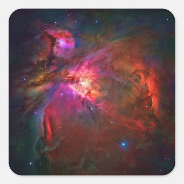 Pegatina Cuadrada Estrellas Orion Nebula y Trapezium (Anverso)