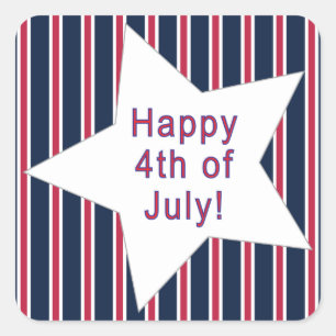 Pegatina Cuadrada Estrellas patrióticas divertidas y divertidas