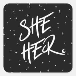 Pegatina Cuadrada Estrellas que pronuncia