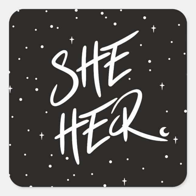 Pegatina Cuadrada Estrellas que pronuncia (Anverso)