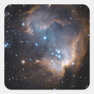Pegatina Cuadrada Estrellas y nebulaos