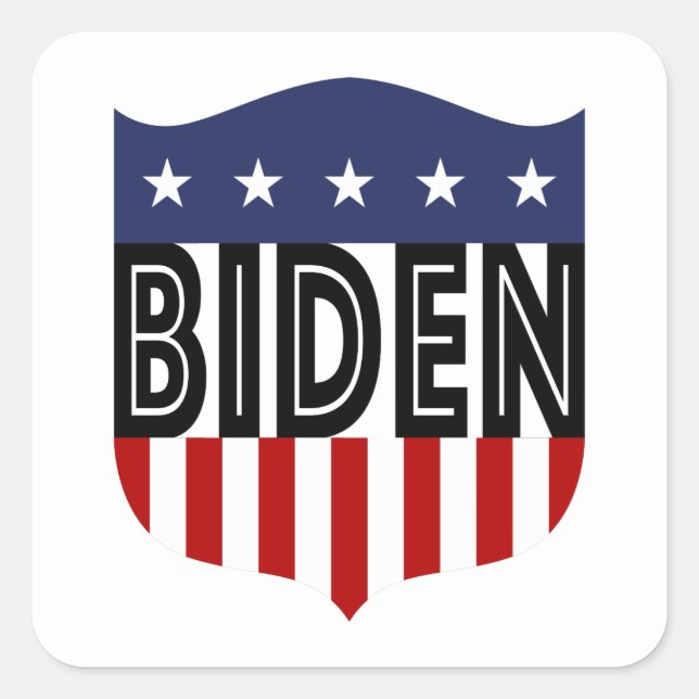 Pegatina Cuadrada Estrellas y rayas BIDEN (Anverso)