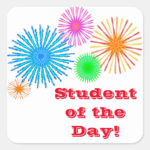Pegatina Cuadrada ¡Estudiante del día!